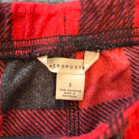 Aeropostale lumberjack red sleep soft fuzzy sleep short (women's SMALL) - Picture 3 of 6